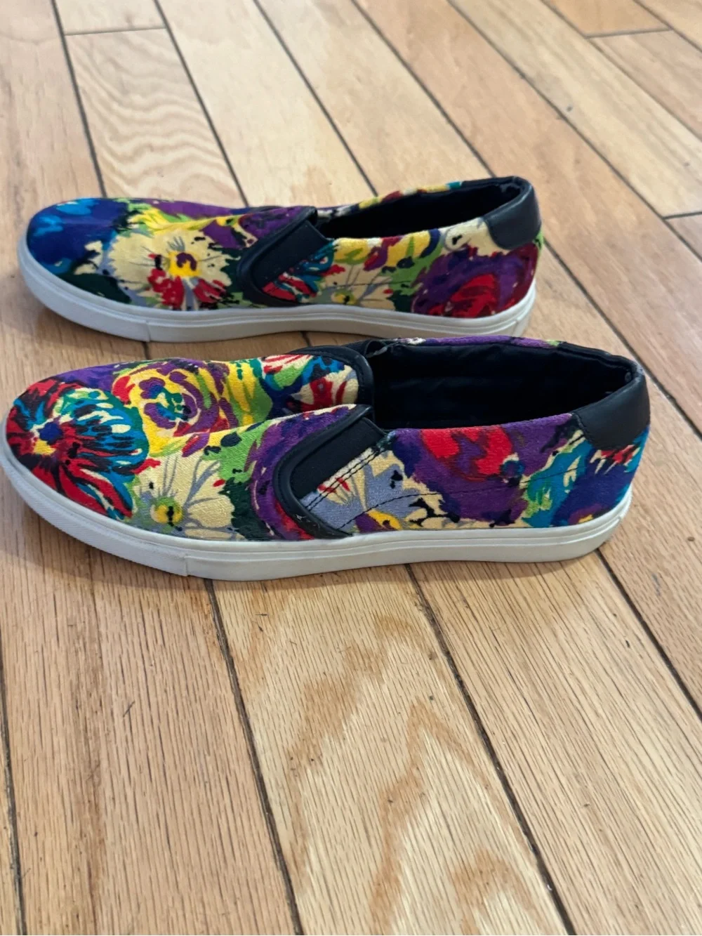 Steve Madden Vibrant Floral Slip-On Sneakers - Purple/Yellow/Red/Green